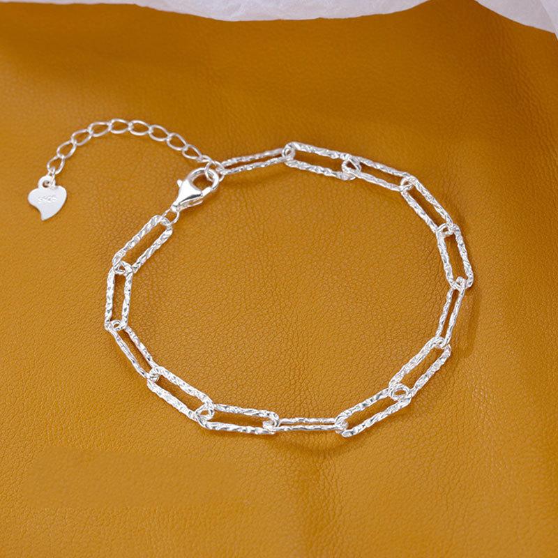Funkelnde doppelreihige Armbänder für Damen Mädchen Vintage 925 Sterling Silber Kleine Perlen Kette Armband Tägliches Tragen Zirkon Geschenke