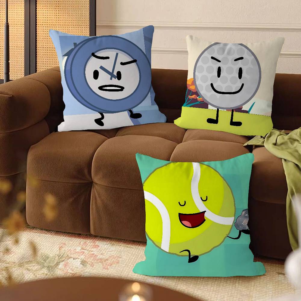 Cartoon B-BFDI Kissen Anime Kissen Sofa Bett Kopfkissenbezug Kissenbezug 45x45 cm Mode