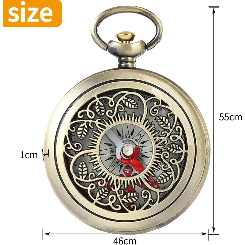 Vintage Mini Waterproof Compass with Copper Shell, Child Gift Brass Clamshell Compass for Camping, Orienteering, Hiking, Marching and Collection