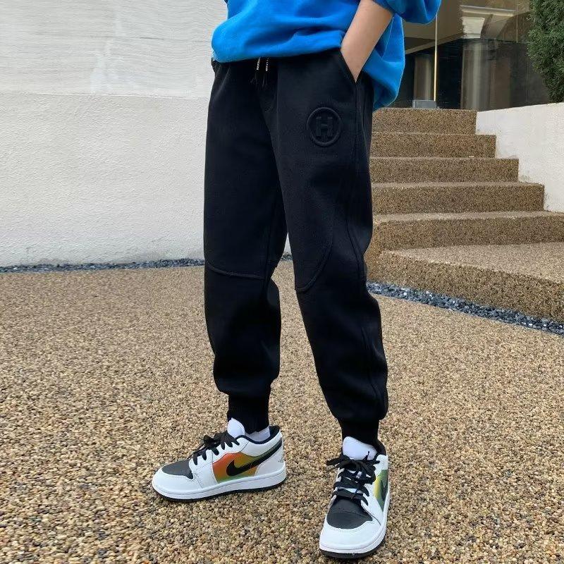 

Детская одежда Мальчиковые флисовые брюки Осень и зима Утепленные Спортивные Зимние Теплые Хлопковые Брюки 120