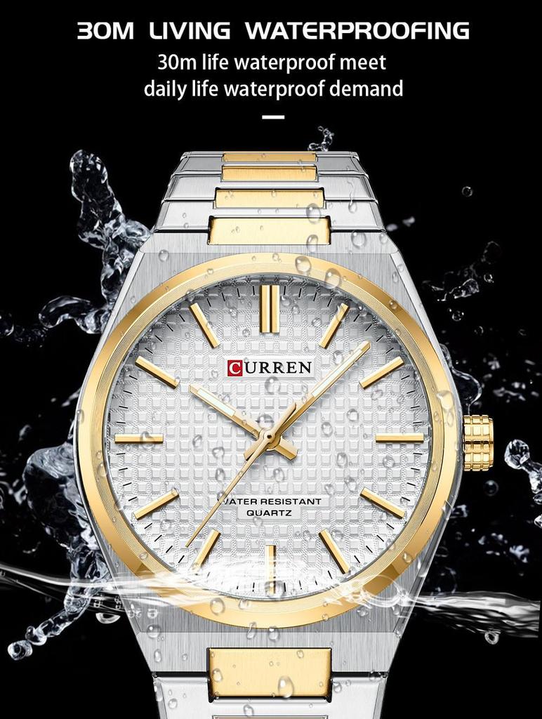 CURREN 8439 Men's Quartz Steel Band Business Casual Watch
