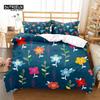 Floral Bedding Set Botanical Duvet Cover Queen Soft Boho Rose Flowers Leaves Print Comforter Cover For Kids Teens Adults Decor