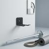 Wall-Mounted Fitness Hook Black Two-Prong Storage Bracket 4 Mm Thick