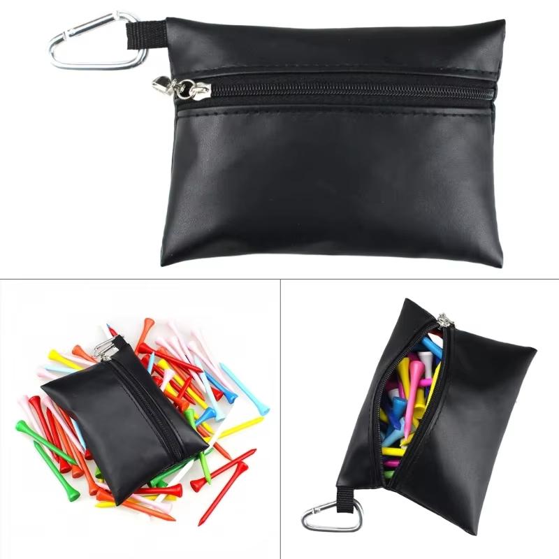 

Кожаная сумка для хранения мячей для гольфа, карман-держатель для мячей для гольфа на молнии, водонепроницаемая сумка-держатель для мячей для гольфа One Size чёрный