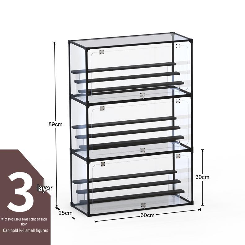 Clear Art Doll Display Case: Dustproof Stand for Pop Mart Figures and Building Blocks