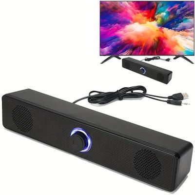 Kabelgebundener Lautsprecher Surround Soundbar Kabelgebundene Computerlautsprecher Stereo-Subwoofer Soundbar für Laptop PC Computer TV