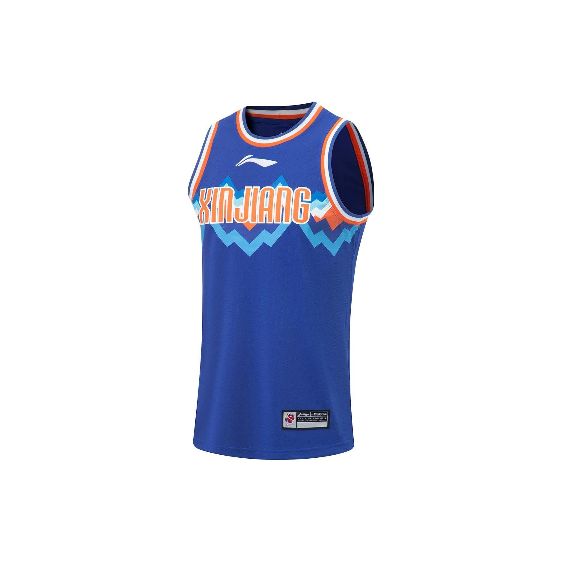 Li-Ning CBA Xinjiang Flying Tigers Basketball Jersey Blue Men s AAYS401-2 L
