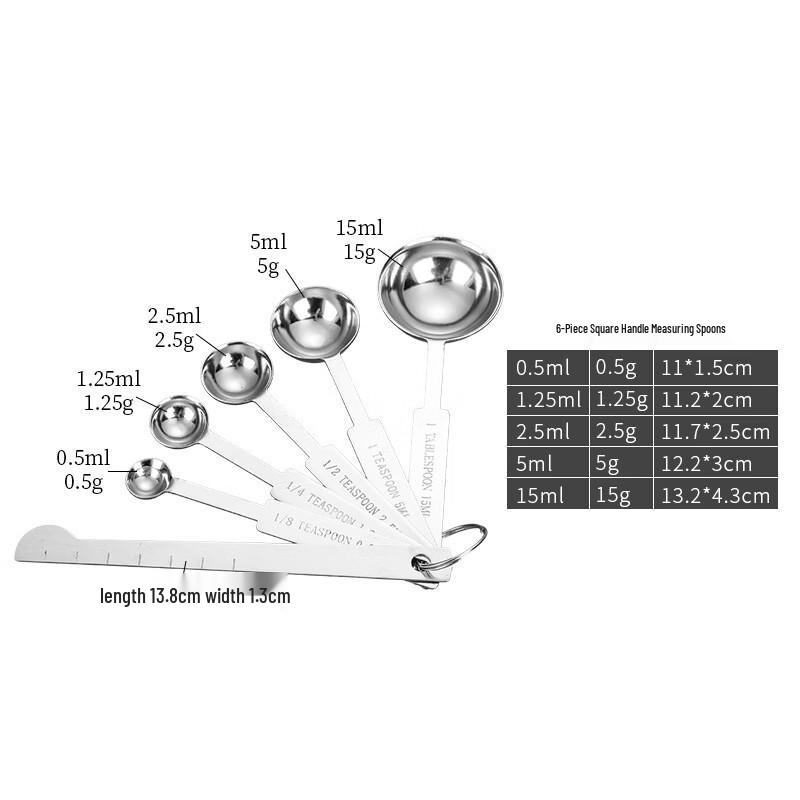 Yicang 6-Piece Stainless Steel Measuring Spoon and Cup Set
