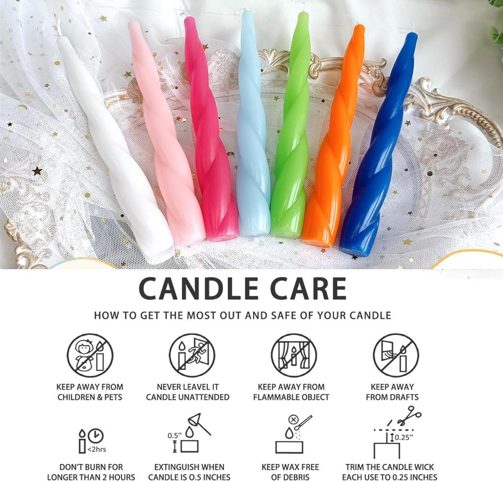 Spiral Taper Candle Short Candlesticks,4pcs Pink Tapered Candles Blend Twist Candles for Home Décor Weddings Festive Gifts