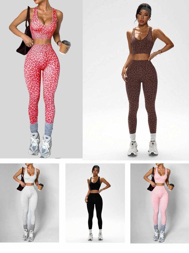 Women's Seamless Cross-Back Sports Yoga Set - 2-Piece Fitness & Casual Wear