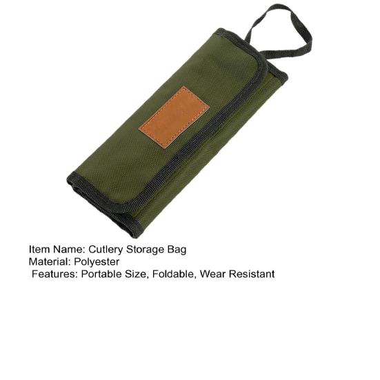 Outdoor Cutlery Storage Bag Dust-proof Portable Travel Camping Picnic Chopstick Fork Spoon Utensils Organizer Roll-Up Bag
