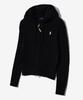 YALE Women'S Cable Knit Zip-Up Hoodie_Black
