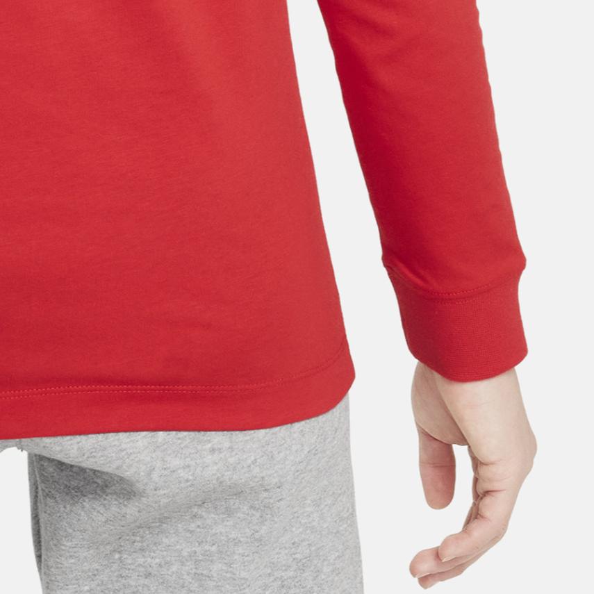 Nike Long-Sleeve T-Shirt With Letter Print Kids Tops Red FN9636-657