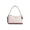 Clara 26 Bow Print Hardware Buckle Nameplate Zipper Closure Leather Underarm Bag Handbag Shoulder Bag Medium Women's White
