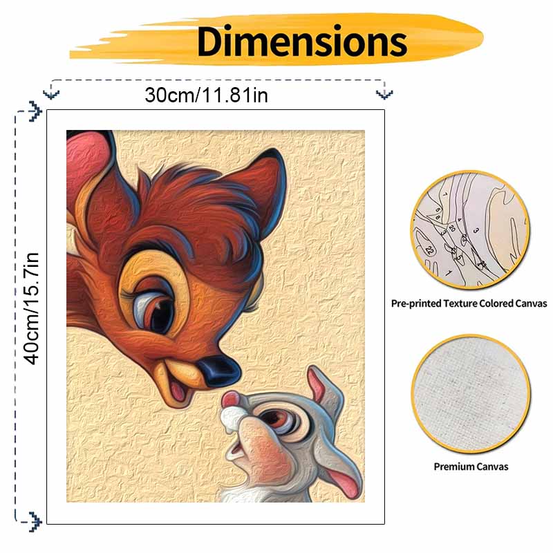 Disney Oil Painting Kit Canvas Bambi and Thumper DIY Home Decor Gift