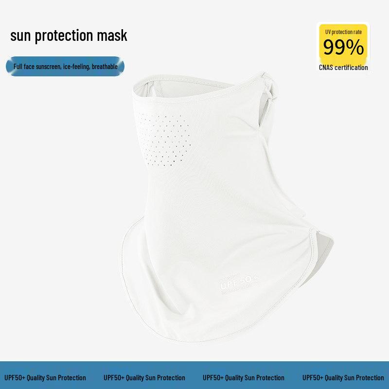 Unisex Ice Silk Face Veil: Breathable UV Protection for Summer Cycling, Driving, and Neck Sunshade.