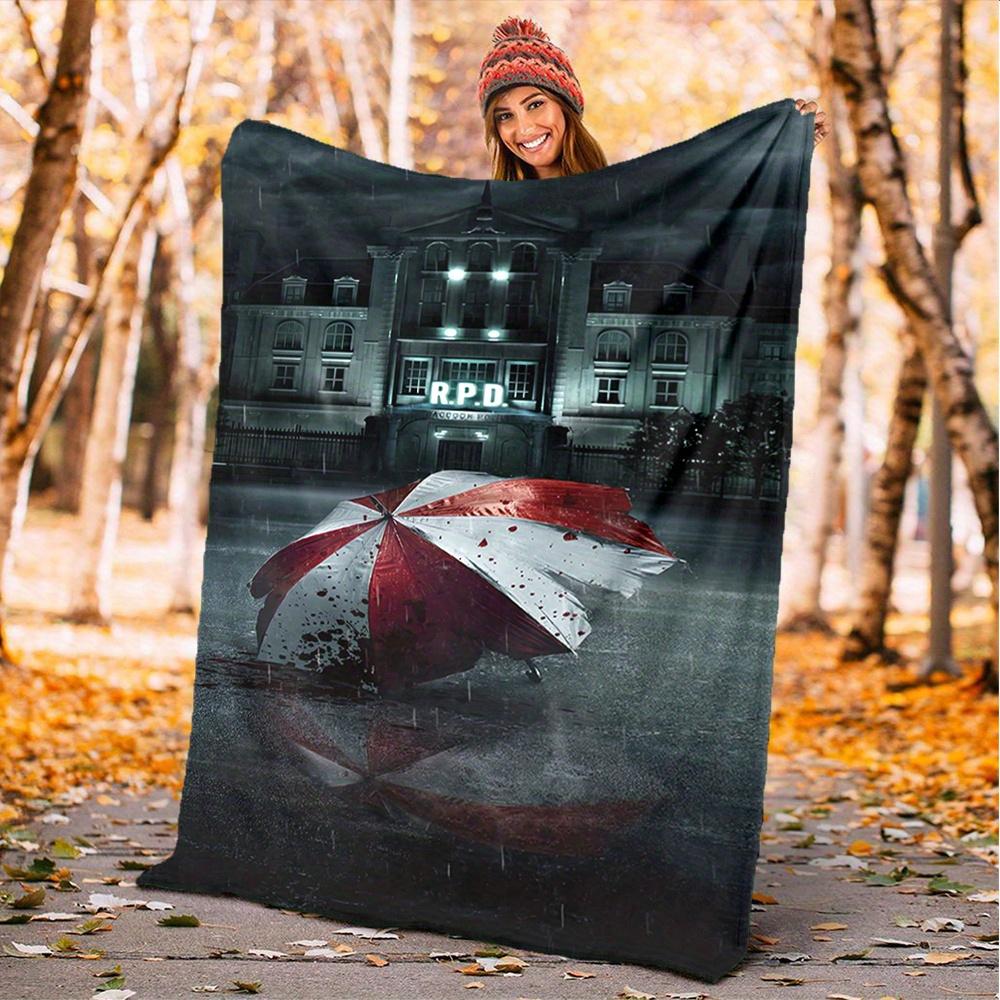 

1pc Resident Evil Digital Printed Flannel Blanket, Super Soft Plush Fleece Bed Cover, Multipurpose Four Season Blanket for Sofa, Bed, Office 150x180cm