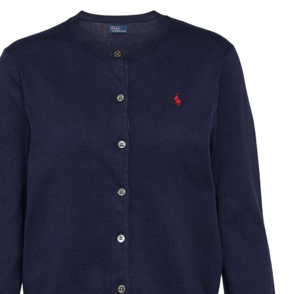 Polo Ralph Lauren FW22 Solid Color Zebra Embroidered Knit Cardigan Women cardigans Navy WMPOSWENDW20110-400