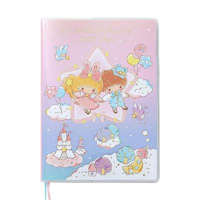 Sanrio B6 Diary Little Twin Stars 2025 Notebook October with Schedule Sticker and Bookmark 456322 (Block Type) (Starting 2024)