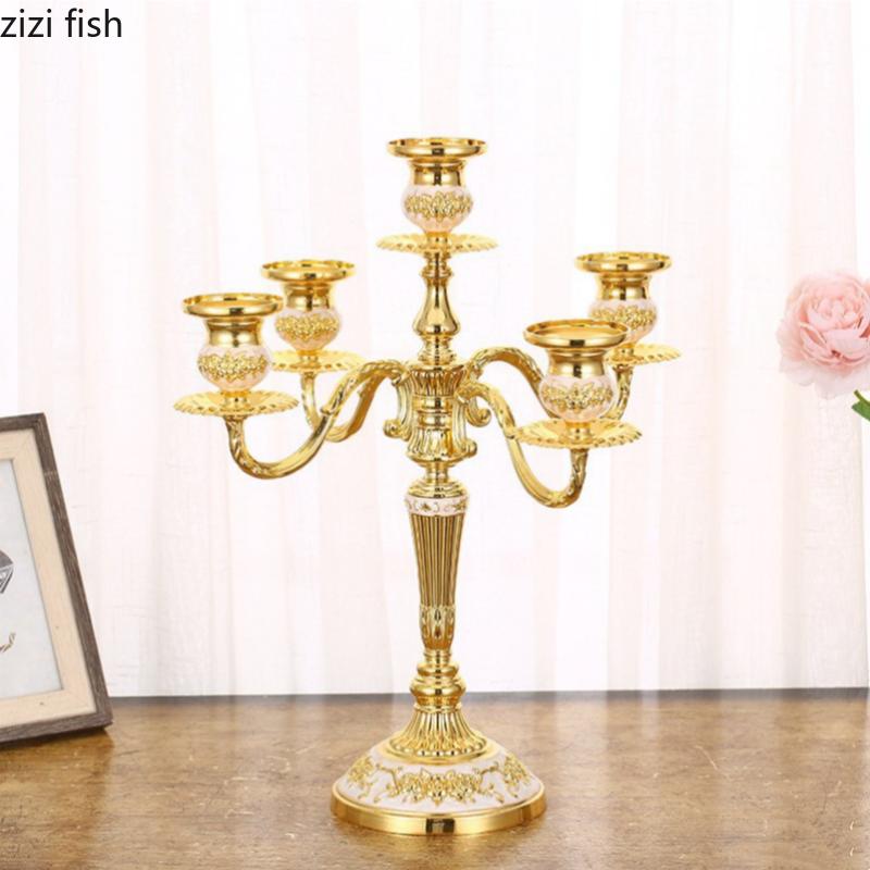 Metal Candle Holders Candlestick Holder Wedding Decorations Romantic Candlelight Dinner Candle Stand Home Decoration Accessorie