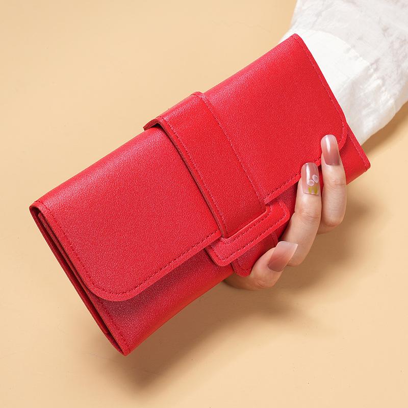 Korean Style Women's Tri-Fold Leather Wallet with Coin Pocket - Fresh, Multifunctional Fashion Accessory.