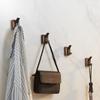 Punch-Free Black Walnut Wood Wall Hooks