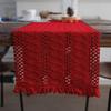 Simple Long Tassel Solid Color Table Runner Woven Dining Table Decoration for Wedding Party Soft Reusable Easy-Care Placemat