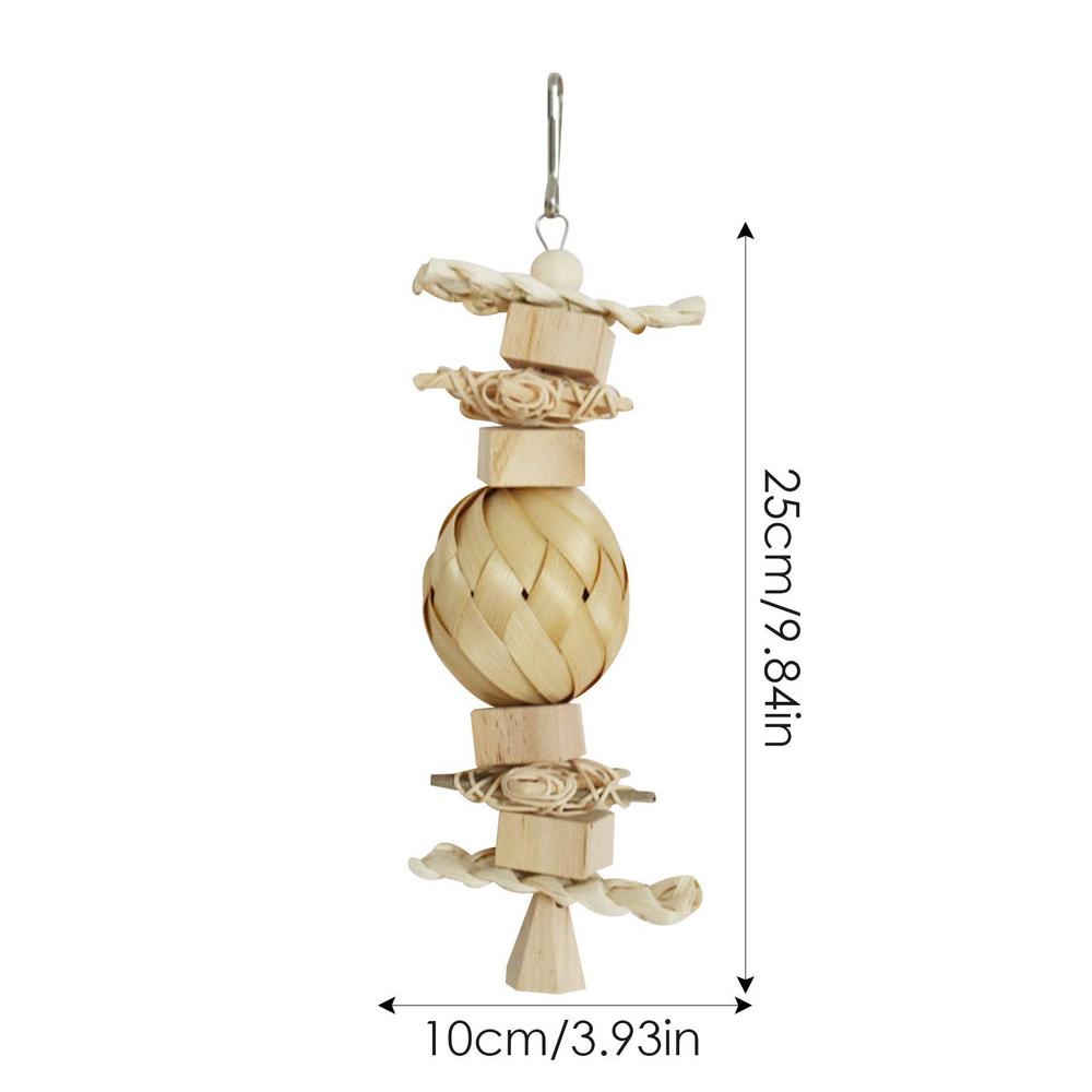 Wooden Bird Toys Cage Wooden Blocks For Parrot Multi-Layer Bird Blocks Funny Pet Supplies For Hamsters Chicks Gerbils