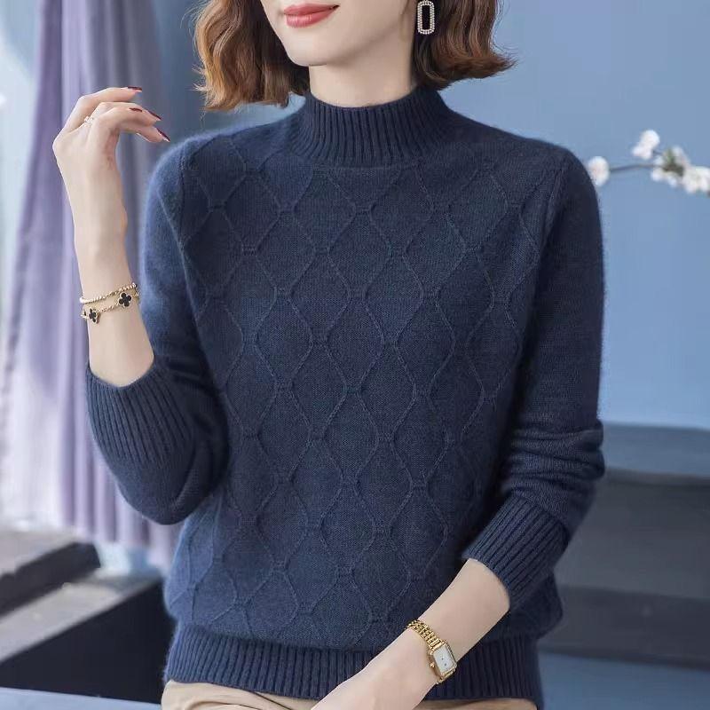 Suéter de punto para mujer de mediana edad, suéter holgado y cómodo para otoño e invierno