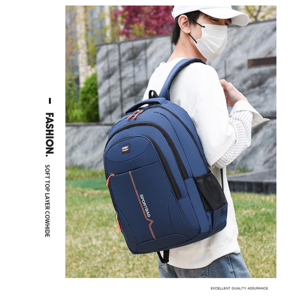 Unisex Casual Backpack - Durable Nylon Multi-Pocket Travel Bag , Ergonomic Shoulder Straps & Zipper Closure for Business Trips, Short-Distance Travel