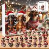 2025 Dachshunds Advent Calendar 2D Acrylic Dachshunds Ornament Christmas Holiday Countdown Calendar Xmas Tree Hanging Pendants