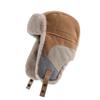 Fleece Lined Warm Earflap Cap Thick Thermal Patchwork Ski Cap Windproof Winter Hat  Daily Commute
