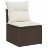 Garden Sofa Set with Cushions 6 pcs Brown Poly Rattan