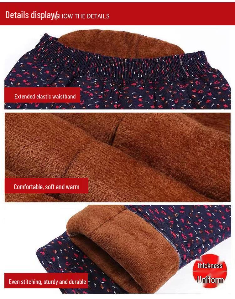 Thickened High-Waisted Warm Camel Pants for Women, Plus Size, Three-Layer, Winter Wear