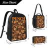 3Pcs Punch Baby Monkey Holding Plush Toy Prints School bags Set for Girls Boys Pen Bags Backpack Sets with Lunch Box