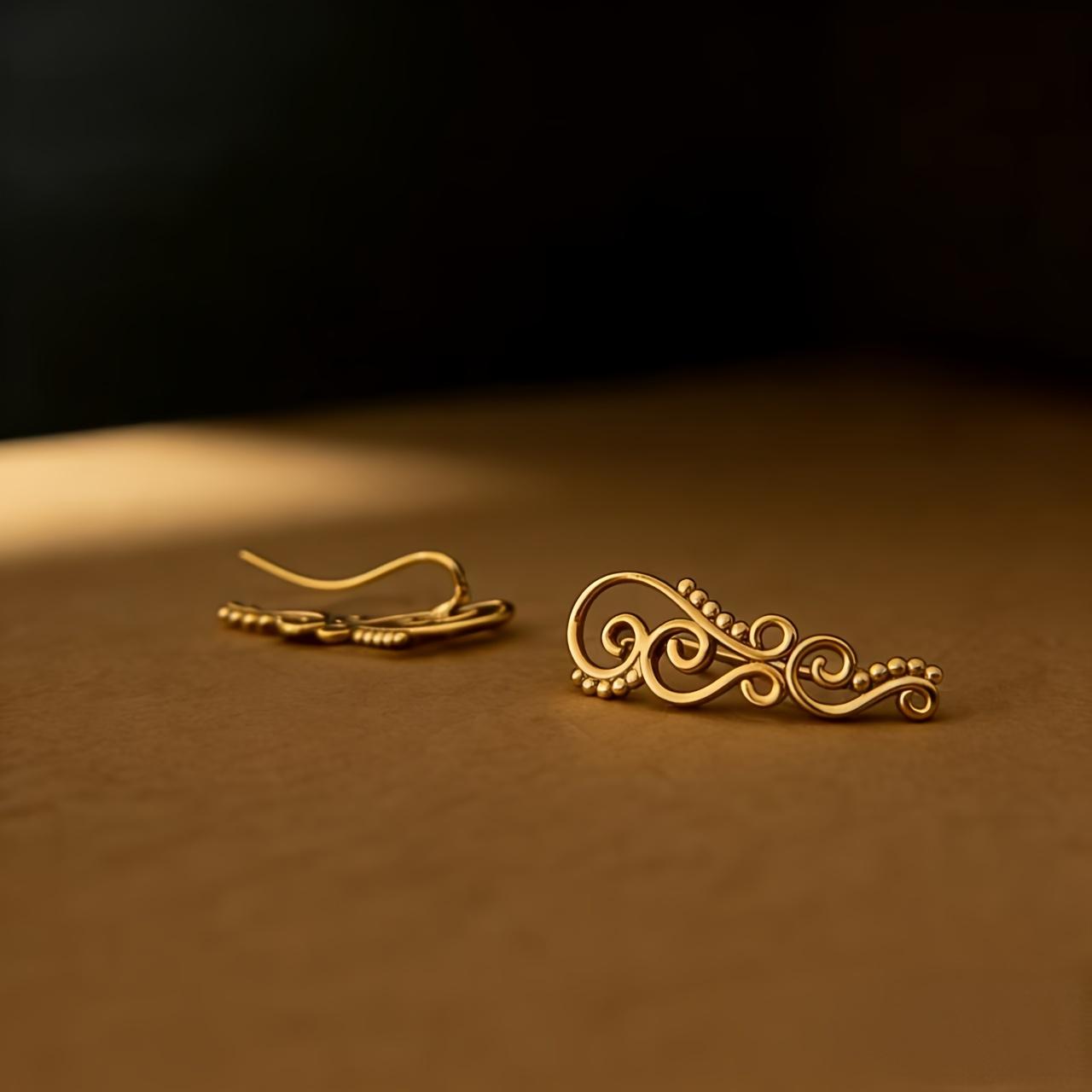 

[Серьги- свитки в стиле ретро] Серьги- свитки в стиле ретро | Французские пусеты дворцового стиля, Уникальные обмотанные дополнения, Требуют проколов золотистый