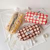 Checkered Cartoon Cherry Korean Pencil Bag Cosmetics Storage Stationery Storage Bag  Student