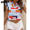 GMXIA Women's Fashion Casual Short Sleeve V Neck Blouses & Shirts