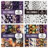 Classic Halloween Craft Paper 12 Sheets Purple Gothic Scrapbook Paper, Double Sided Decorative Dense Pattern for Card Making, Origami, DIY Projects,