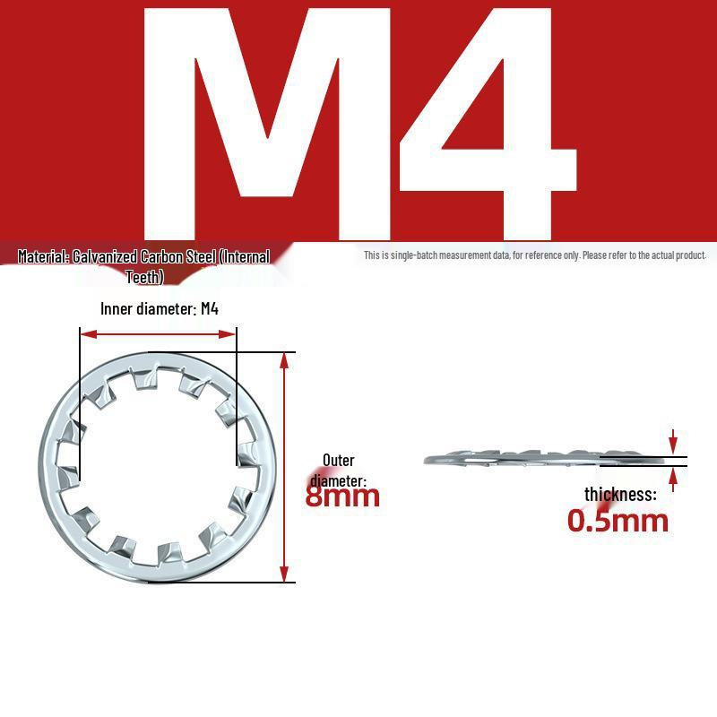 Carbon Steel Zinc-Plated Lock Washer with Inner and Outer Teeth