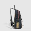 Retro-Rucksack aus wassergewaschenem Denim mit einem Nischendesign, mit einer Schleife und einem großen Fassungsvermögen für den Arbeitsweg.