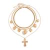 3pcs Gold Crosses And Heart Pendant Necklace Set  Crosses Pendant Necklace Podgy Heart Charm Neck Chain For Women