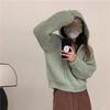 Hooded Short Knitted Cardigan Top Women's Autumn and Winter New Sweater Jacket Women's Loose Lazy Style