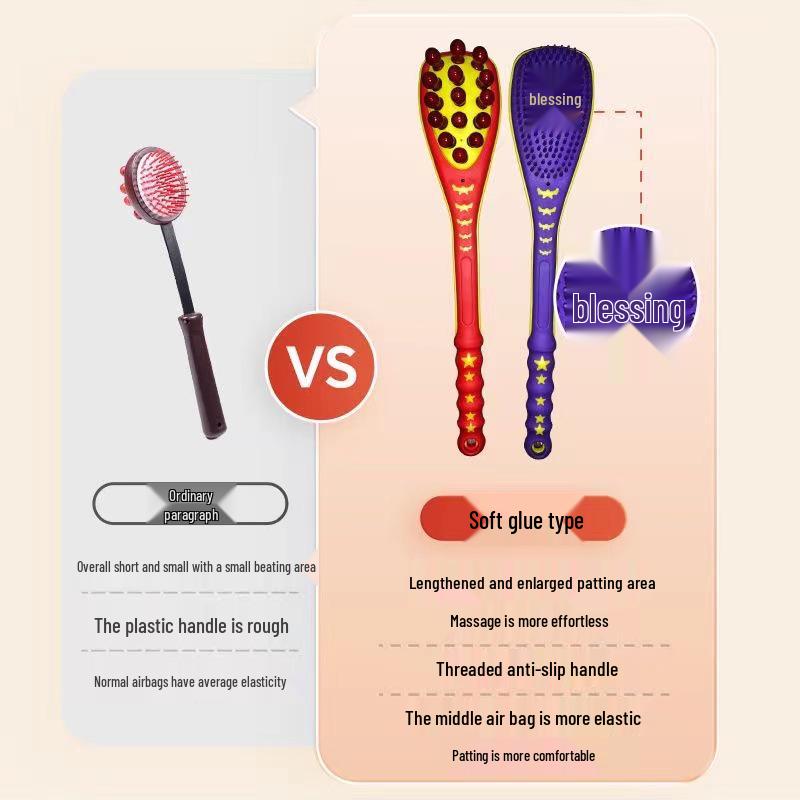 Thickened Silicone Massage Hammer for Shoulder, Neck & Back - Fitness Meridian Stick Patting Tool