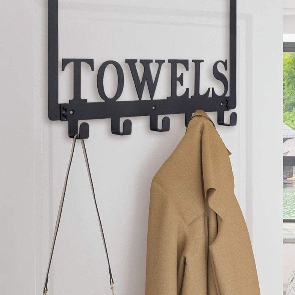 Wall Mounted Towel Rack Anti-slip Bath Towel Storage Rack Durable Door Hooks Home