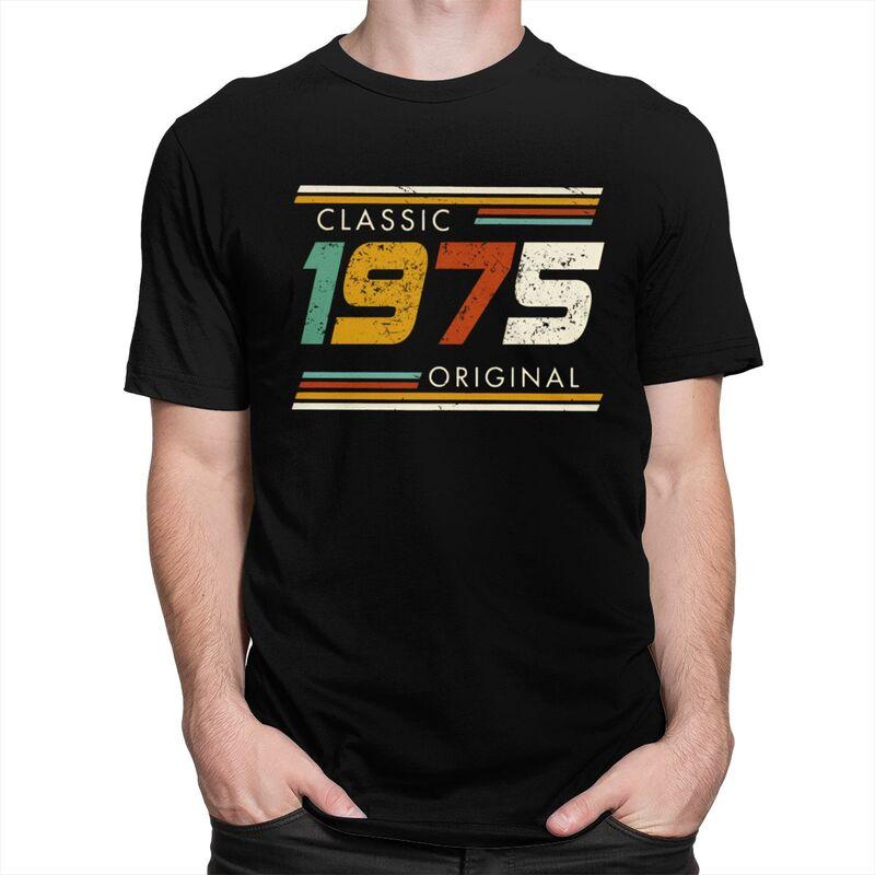 Fashion 50th Classic 1975 Original T Shirt Men Short Sleeve Custom Years Birthday Gift Tshirts Casual Tee Tops Slim Fit Tshirts