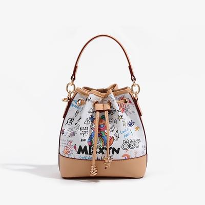 Borsa Secchiello Graffiti Donna 2025 Borsa a Spalla Singola Borsa a Mano Cesto per la Spesa Borsa a Mano alla Moda Versatile