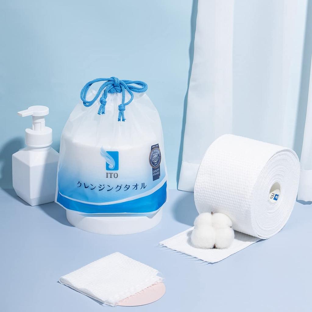 of ITO Cleansing Free Disposable Wet and Dry Face Facial Cotton Makeup Sports Sensitive Prevents Skin ITO Original Shark Embossed [Set 3] Towels,