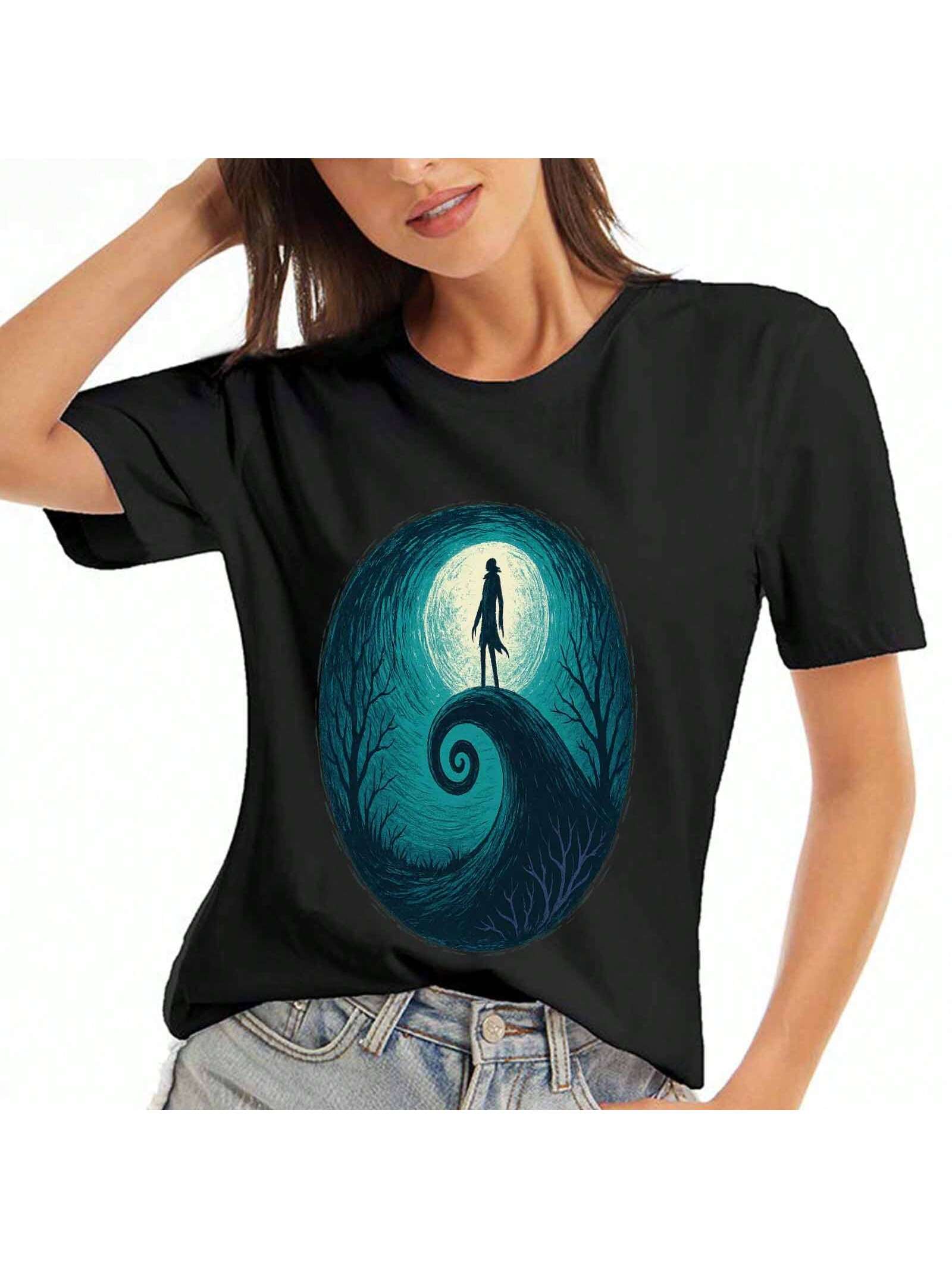 

Nightmare Before Christmas Jack Sally Women s Cotton TShirt, Pure Cotton HighQuality Print, Durable And Longlasting, Casual And Fashionable XXXXXL чёрный