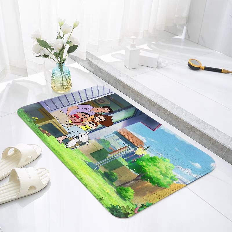 Crayon Shinchan Kawaii Floor Mats Home Laundry Rug Carpet For Living Room Decor Lounge Area Anti-slip Foot Mat Entrance Doormat